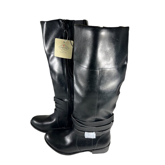 St. John's Bay: Women's Douglas Riding Black Tall Zip Boots Size 6.5 US MED - Picture 3 of 10